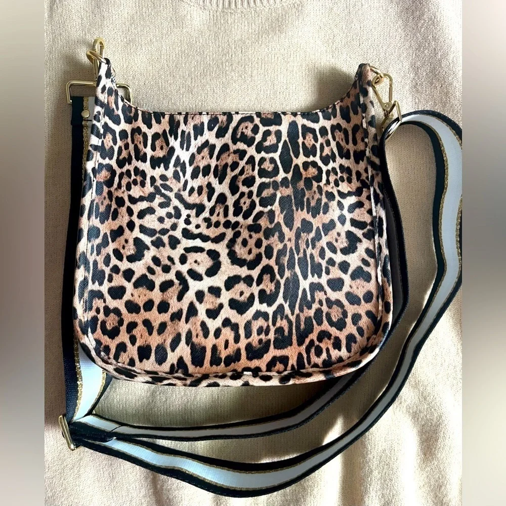 Animal Print Guitar Strap Messenger Crossbody Bag
